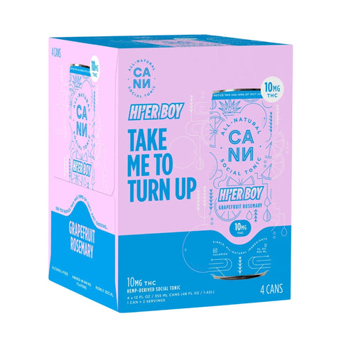 Hi'er Boy Grapefruit Rosemary Social Tonic 10mg THC Beverage: Tonic Cann 4-Pack